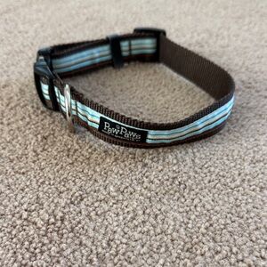 Brown & Light Blue Striped Small Dog Collar